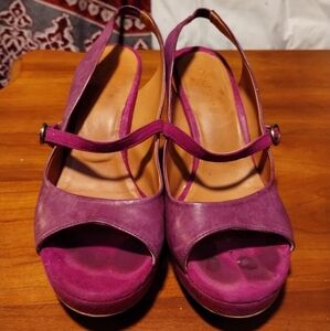 Cocolico magenta peep toe heels